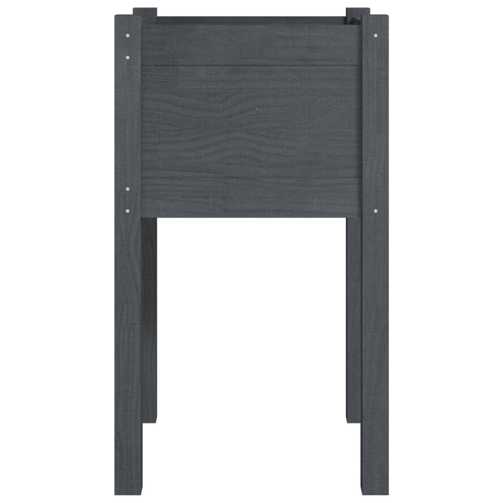 vidaXL Pflanzkübel Grau 40x40x70 cm Massivholz Kiefer