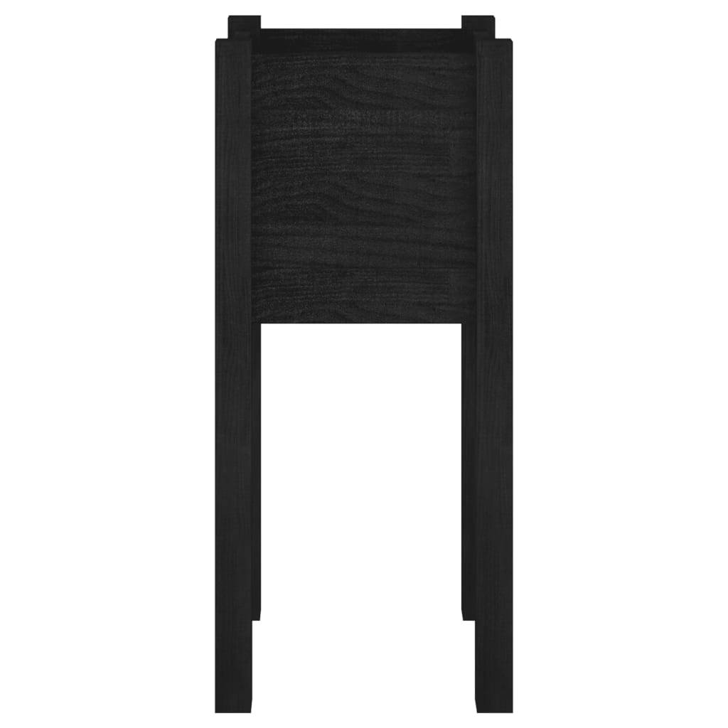 vidaXL Pflanzkübel Schwarz 31x31x70 cm Massivholz Kiefer