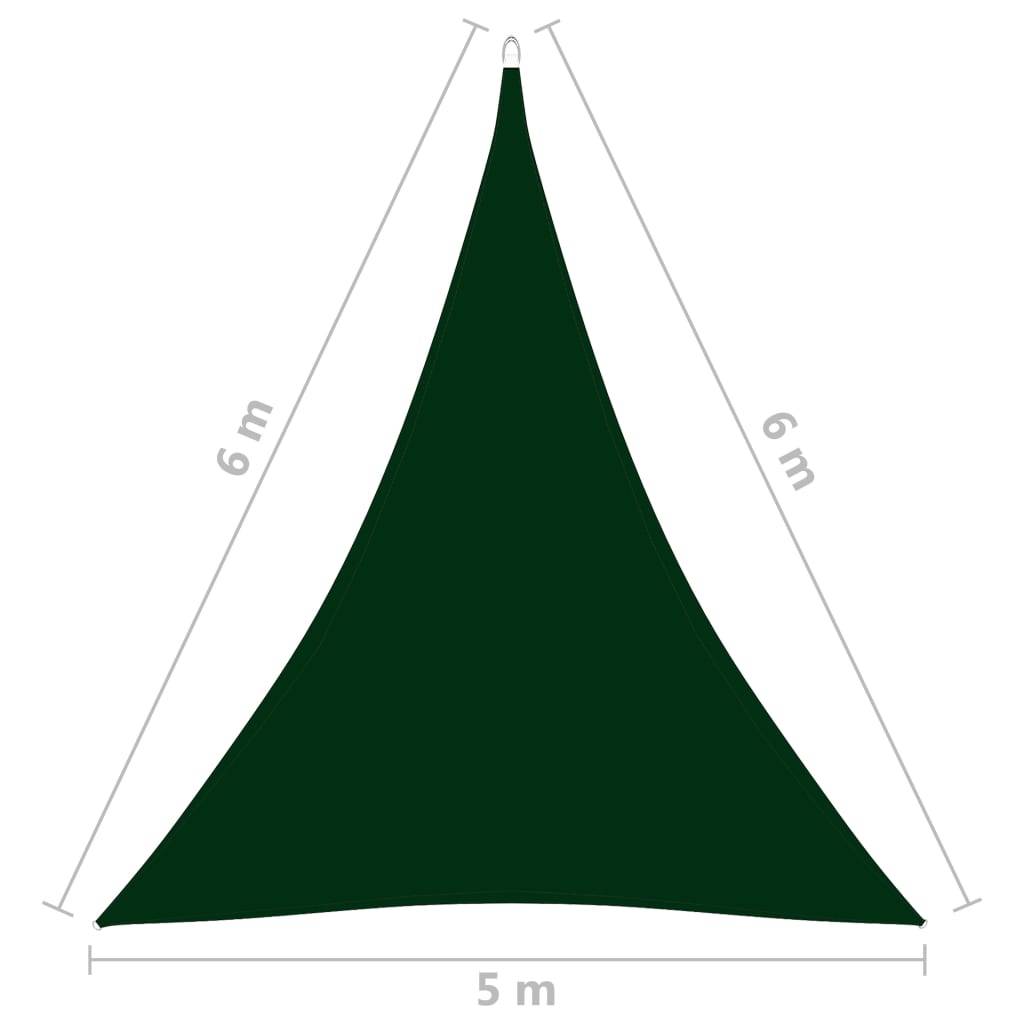 vidaXL Sonnensegel Oxford-Gewebe Dreieckig 5x6x6 m Dunkelgrün
