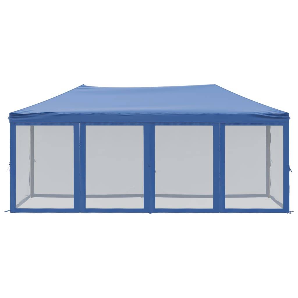 vidaXL Partyzelt Faltbar mit Seitenwänden Blau 3x6 m