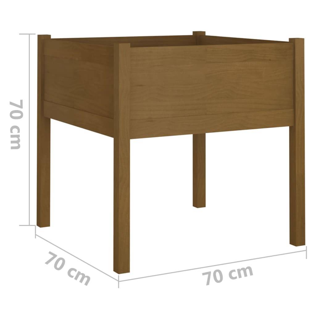 vidaXL Pflanzkübel Honigbraun 70x70x70 cm Massivholz Kiefer
