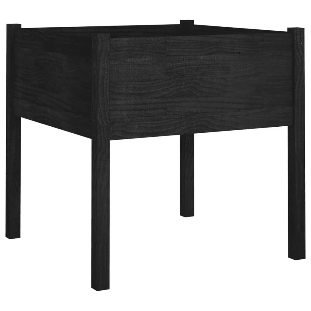 vidaXL Pflanzkübel 2 Stk. Schwarz 70x70x70 cm Massivholz Kiefer
