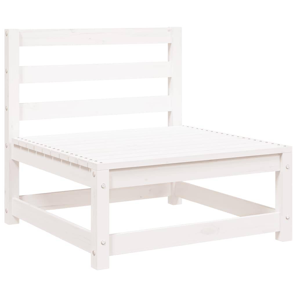 vidaXL 2-tlg. Garten-Lounge-Set mit Kissen Weiß Kiefer Massivholz