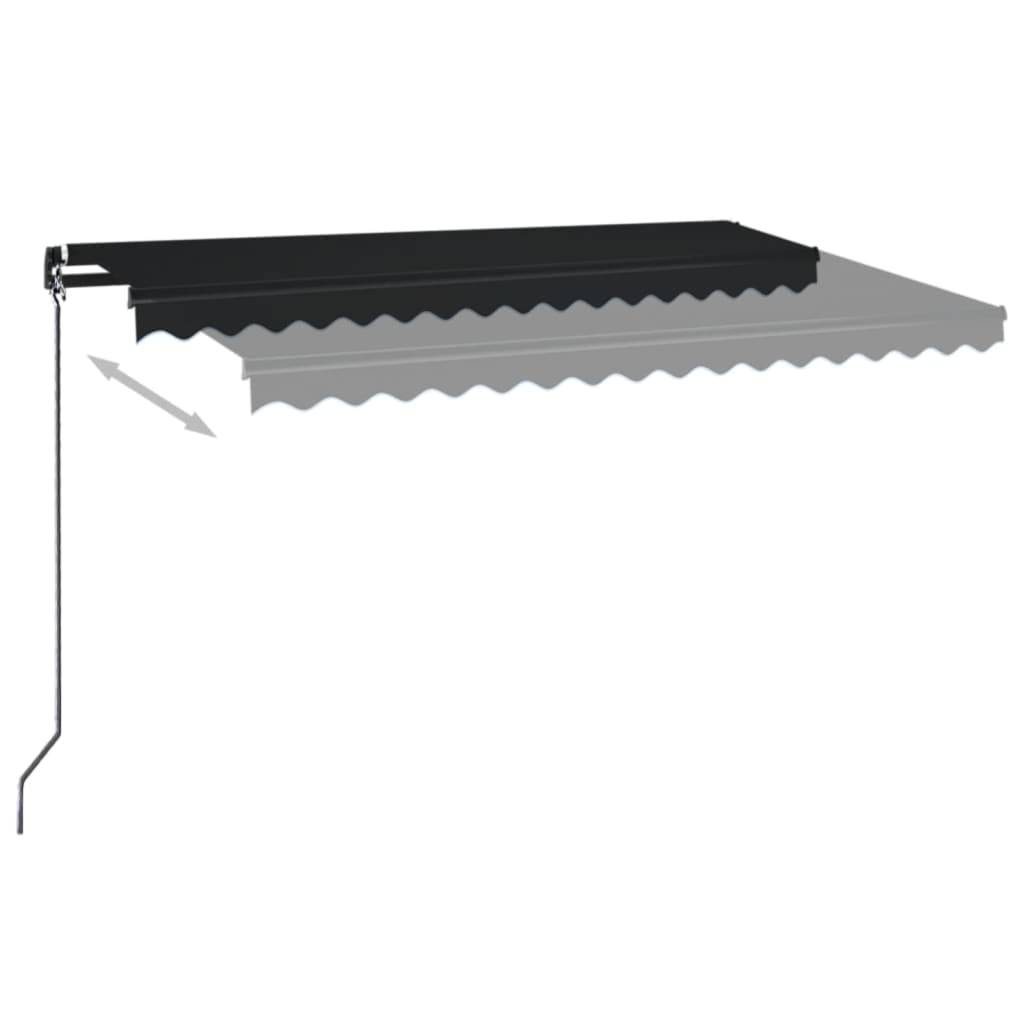 vidaXL Markise Manuell Einziehbar mit LED 450x350 cm Anthrazit