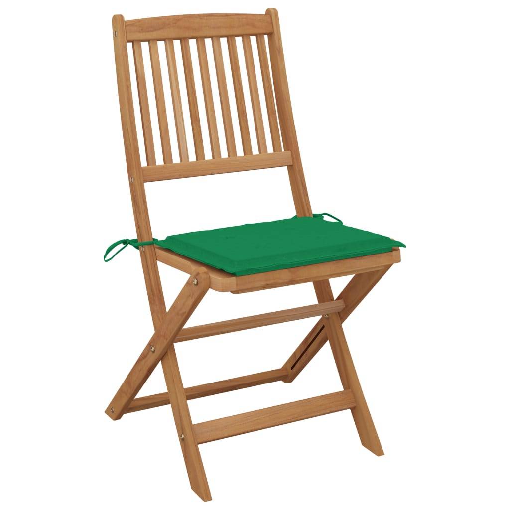 vidaXL Klappbare Gartenstühle 8 Stk. mit Kissen Massivholz Akazie
