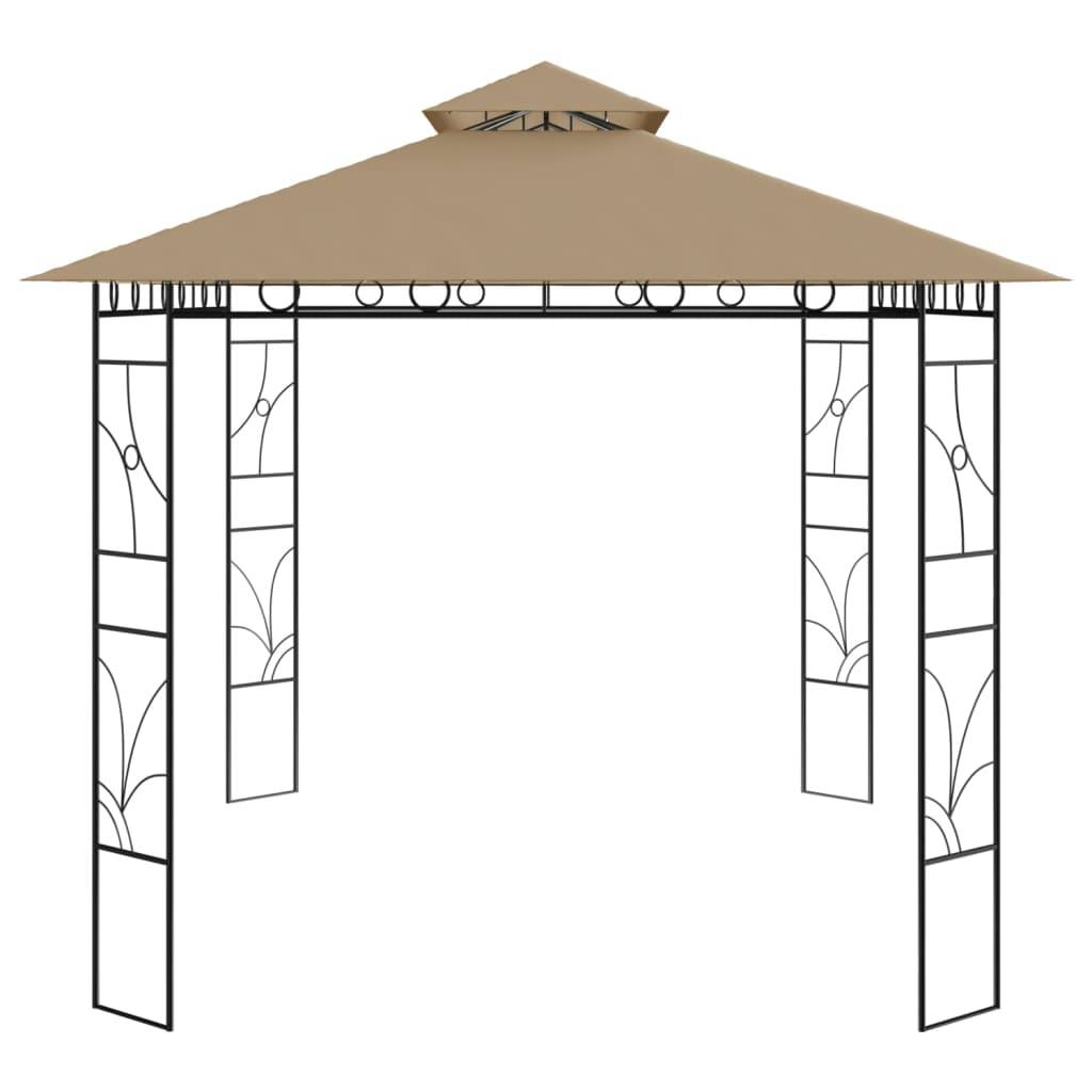vidaXL Pavillon 4x3x2,7 m Taupe 160 g/m²