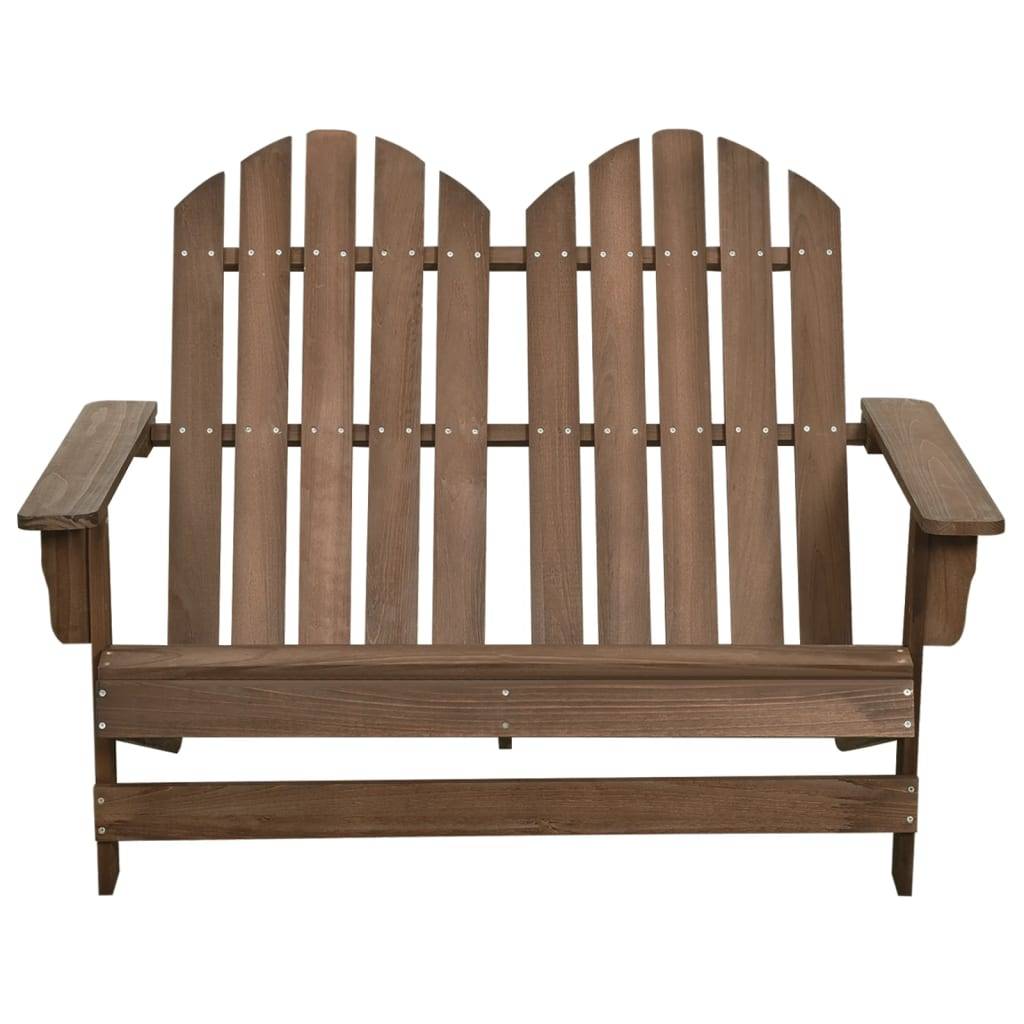 vidaXL Adirondack-Gartenbank 2-Sitzer Massivholz Tanne Braun