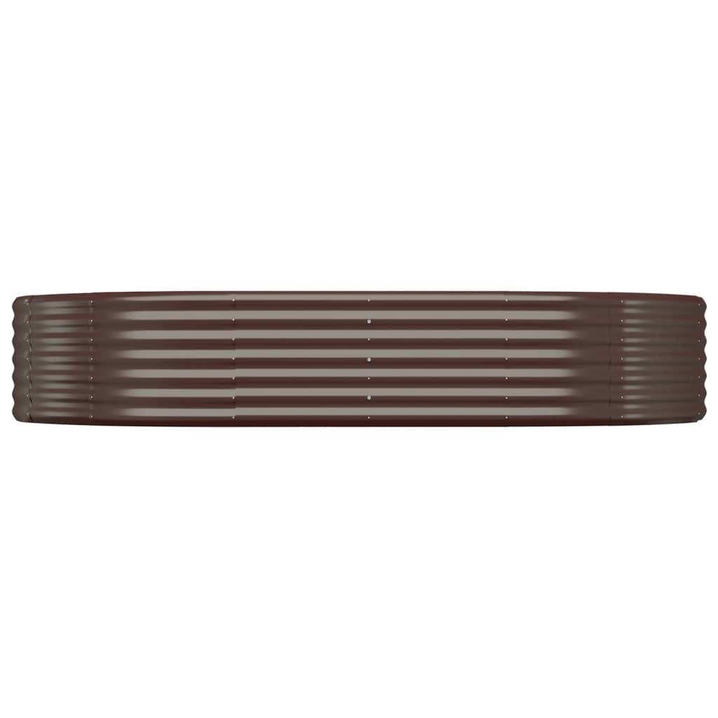 vidaXL Hochbeet Pulverbeschichteter Stahl 214x140x36 cm Braun