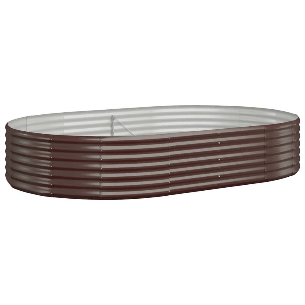 vidaXL Hochbeet Pulverbeschichteter Stahl 214x140x36 cm Braun