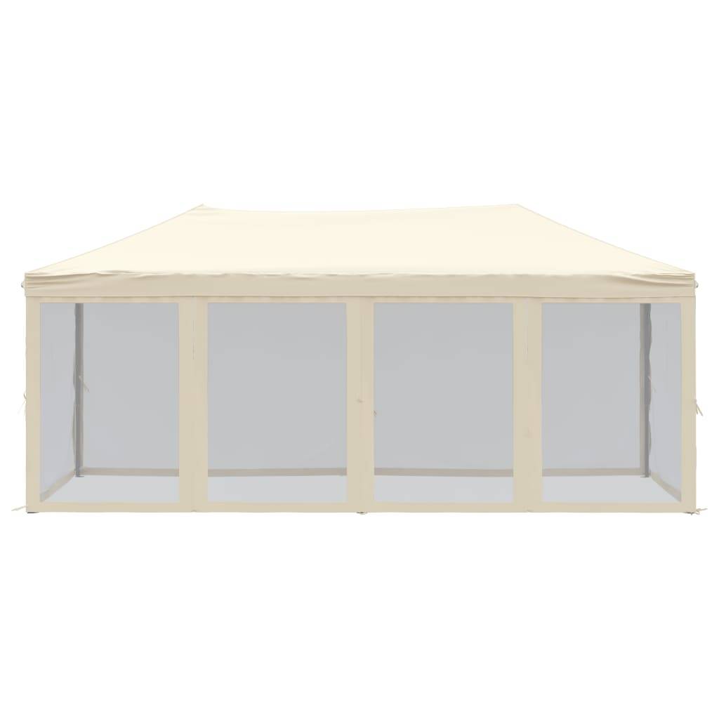vidaXL Partyzelt Faltbar mit Seitenwänden Creme 3x6 m