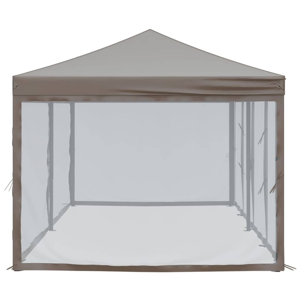vidaXL Partyzelt Faltbar mit Seitenwänden Taupe 3x6 m
