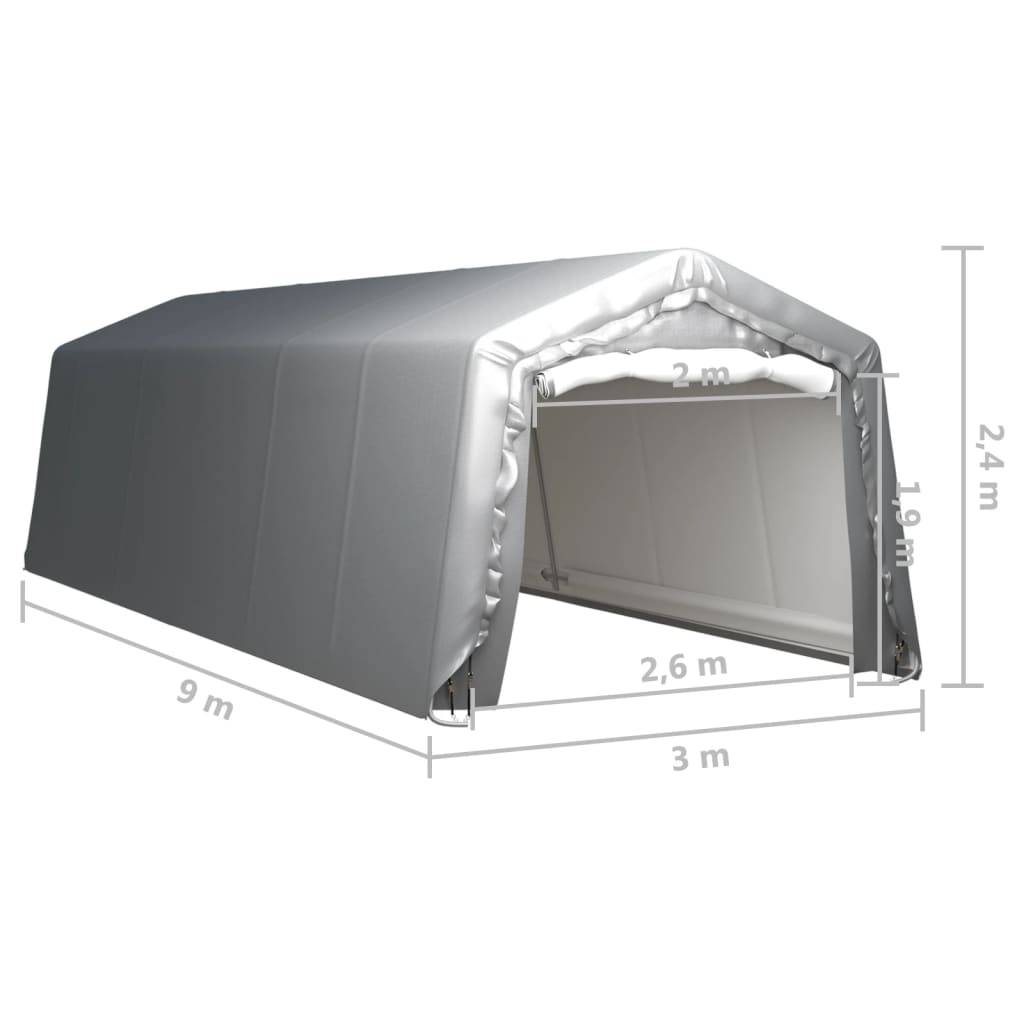 vidaXL Lagerzelt 300x900 cm Stahl Grau