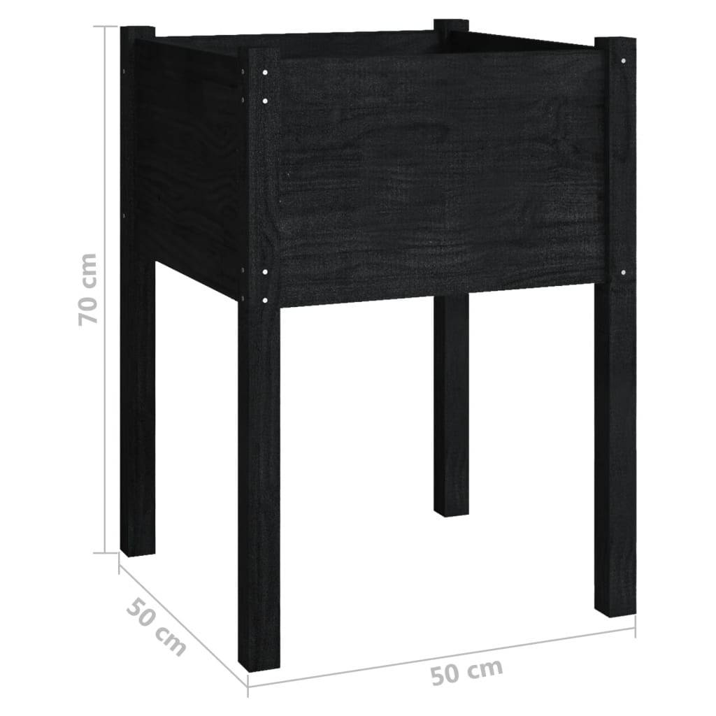 vidaXL Pflanzkübel 2 Stk. Schwarz 50x50x70 cm Massivholz Kiefer
