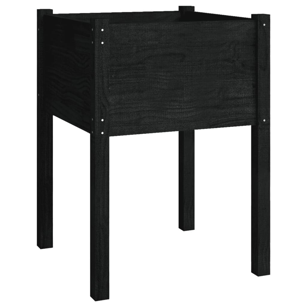vidaXL Pflanzkübel 2 Stk. Schwarz 50x50x70 cm Massivholz Kiefer