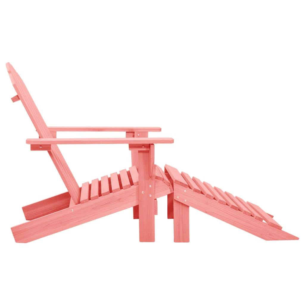 vidaXL Adirondack-Gartenstuhl mit Fußteil Massivholz Tanne Rosa