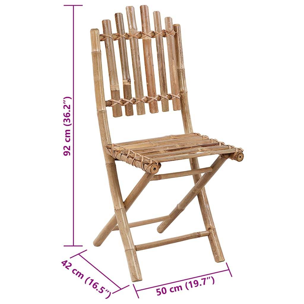 vidaXL Klappbare Gartenstühle 2 Stk. mit Kissen Bambus
