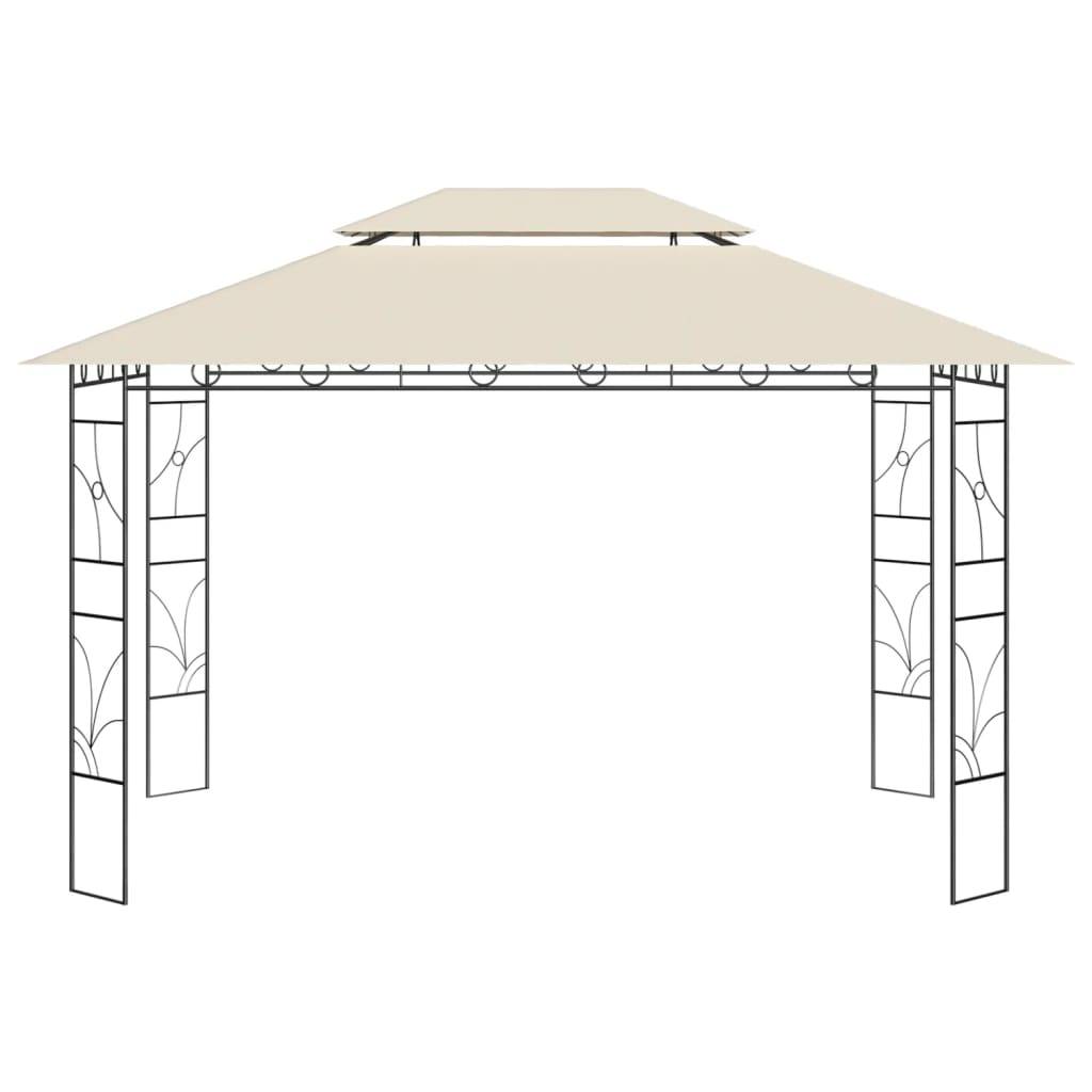 vidaXL Pavillon 4x3x2,7 m Creme 160 g/m²