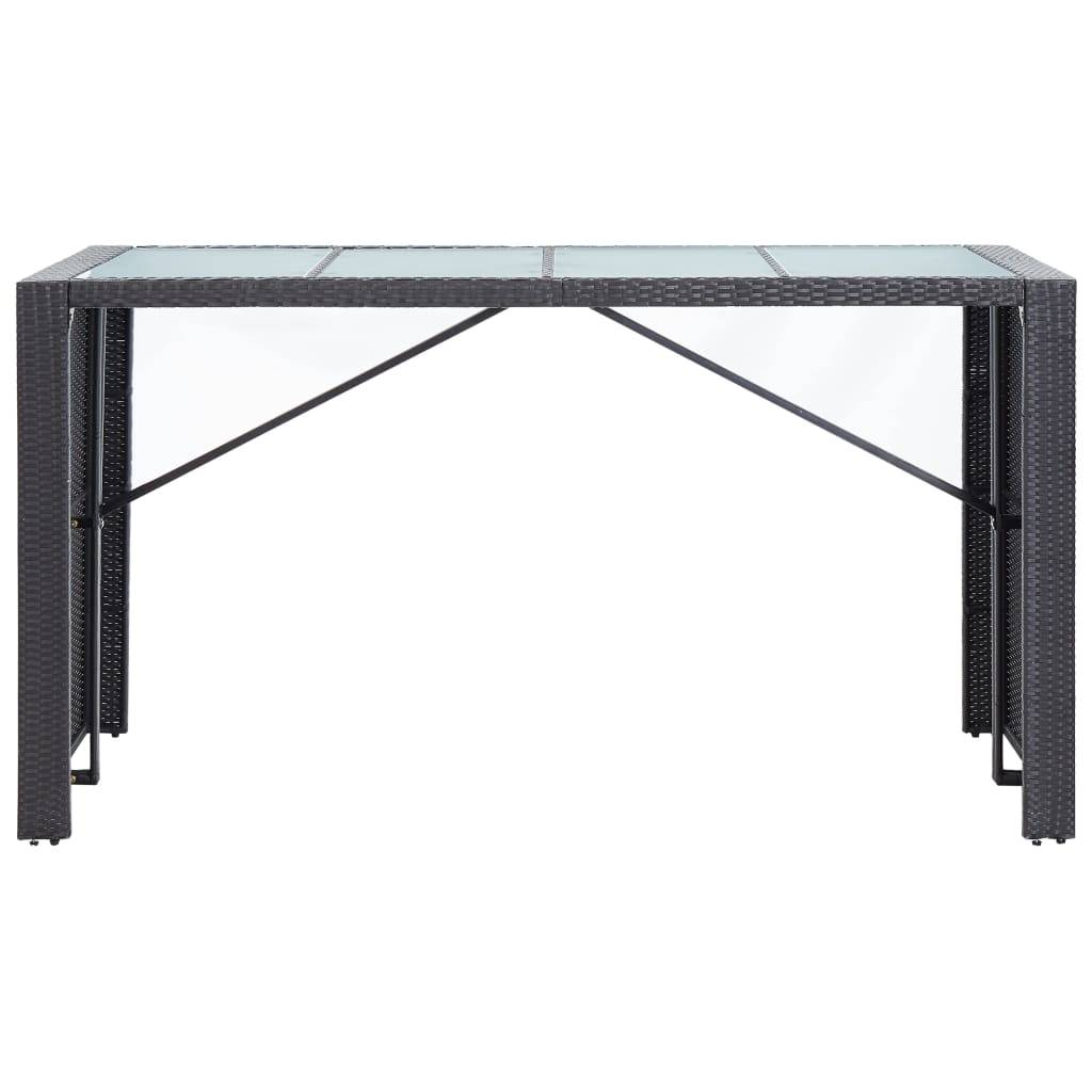 vidaXL 9-tlg. Gartenbar-Set Poly Rattan Schwarz