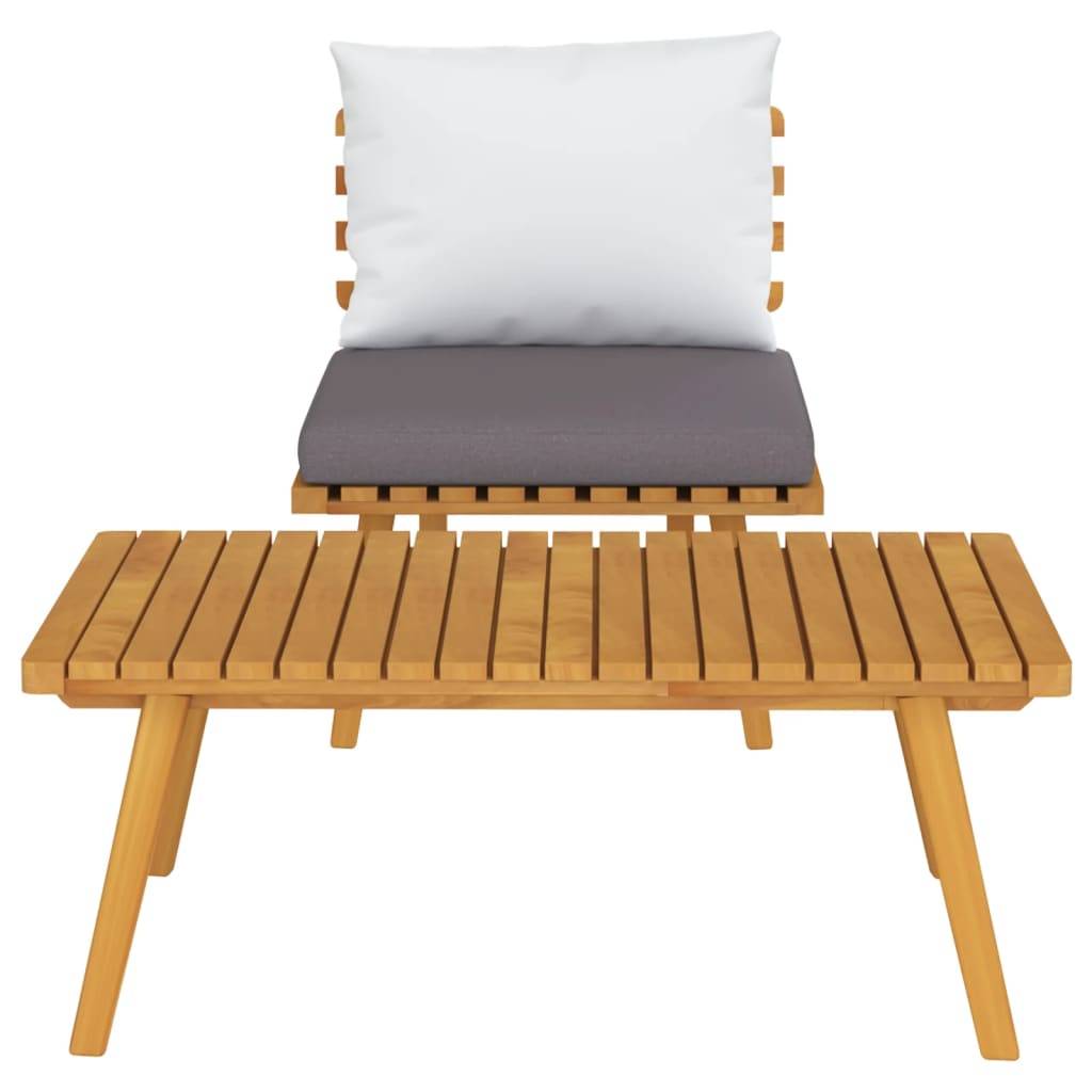 vidaXL 2-tlg. Garten-Lounge-Set mit Kissen Massivholz Akazie