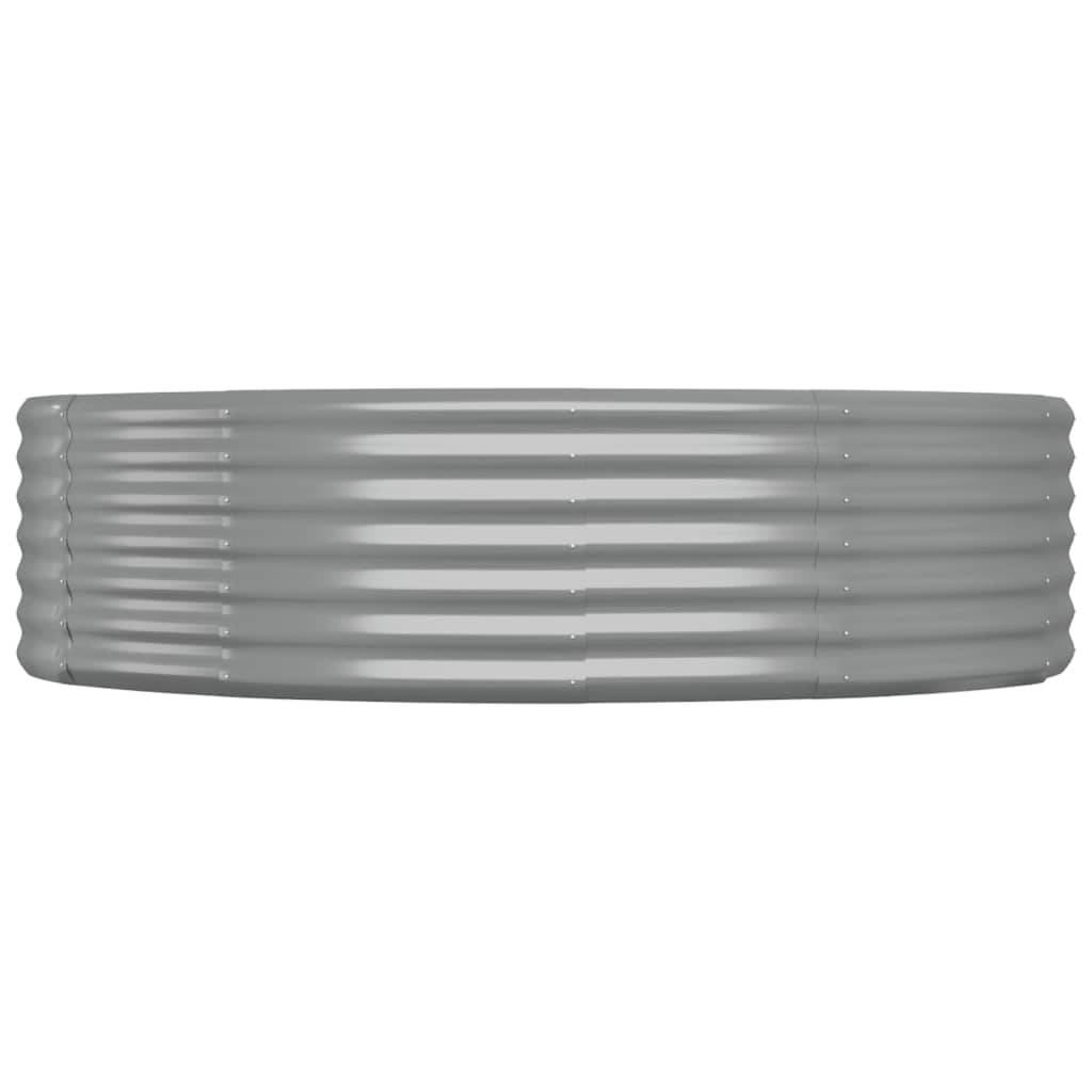 vidaXL Hochbeet Pulverbeschichteter Stahl 214x140x36 cm Grau