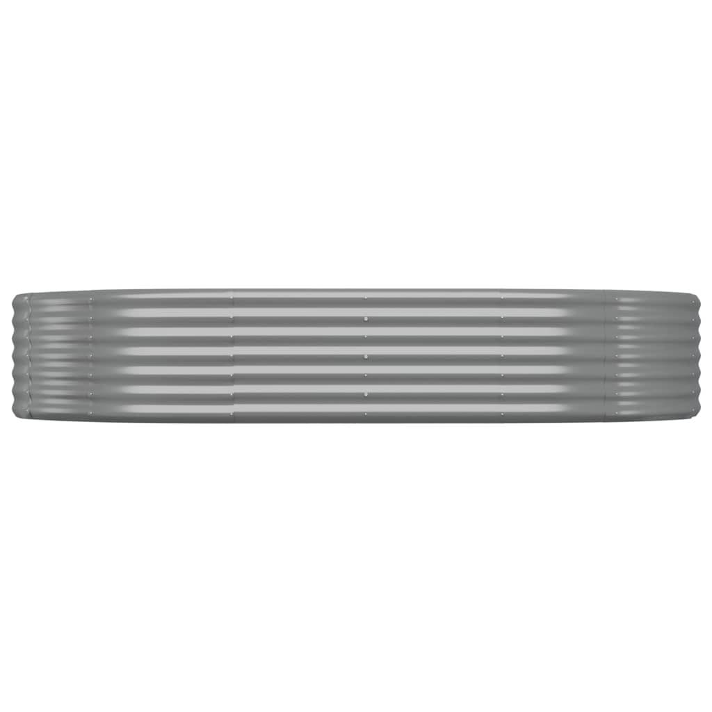 vidaXL Hochbeet Pulverbeschichteter Stahl 214x140x36 cm Grau