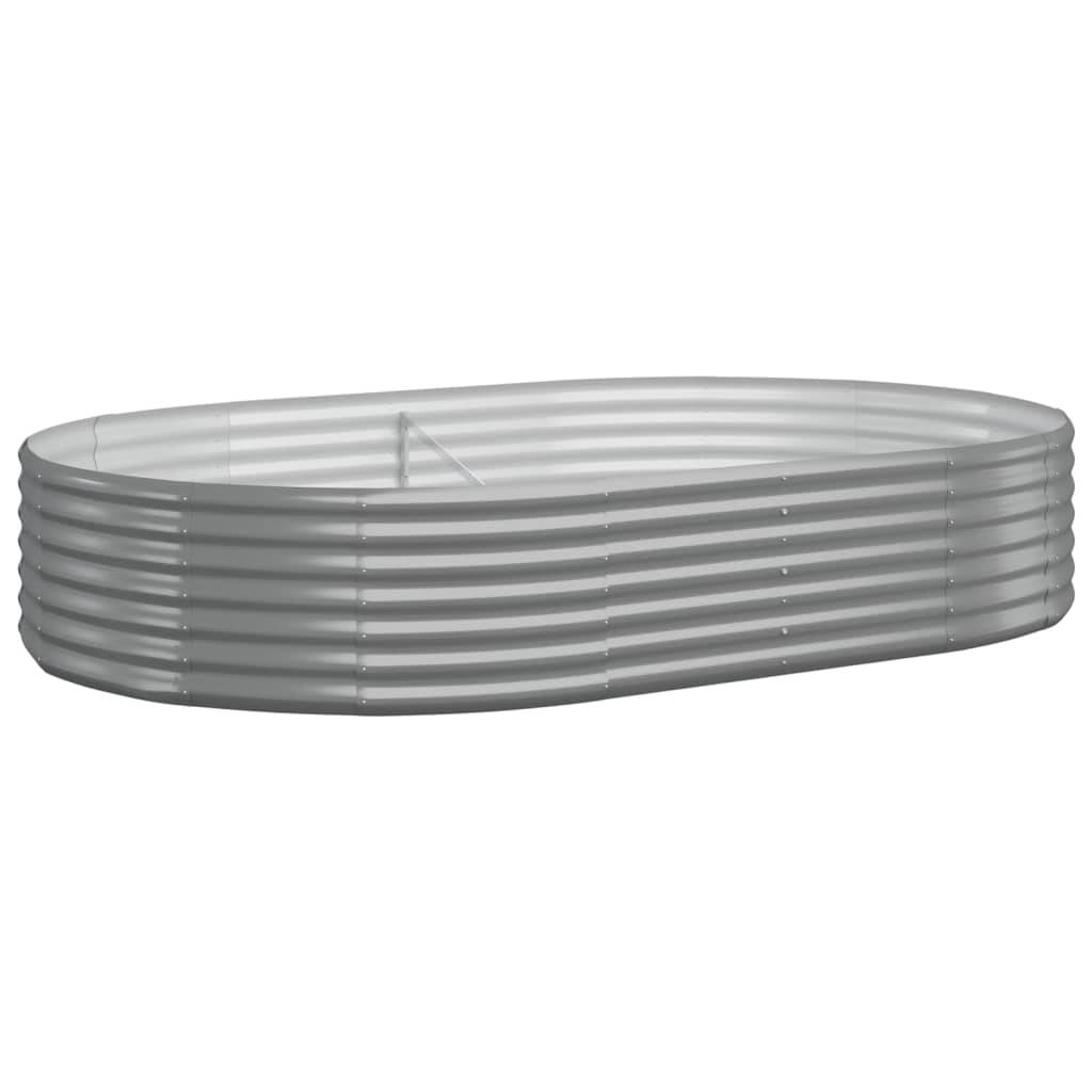 vidaXL Hochbeet Pulverbeschichteter Stahl 214x140x36 cm Grau