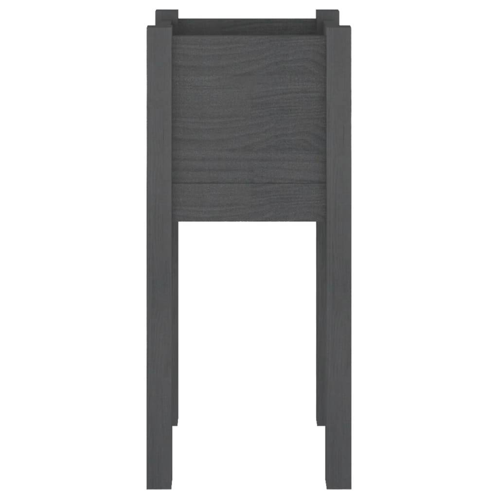 vidaXL Pflanzkübel Grau 31x31x70 cm Massivholz Kiefer