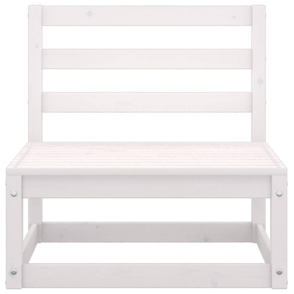 vidaXL Garten-Mittelsofas 2 Stk. Weiß Kiefer Massivholz