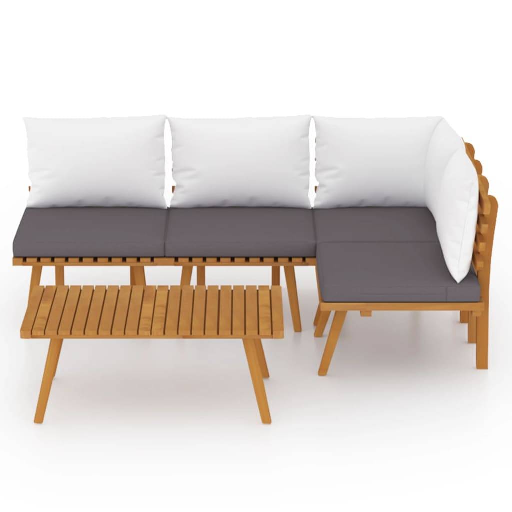 vidaXL 5-tlg. Garten-Lounge-Set mit Kissen Massivholz Akazie