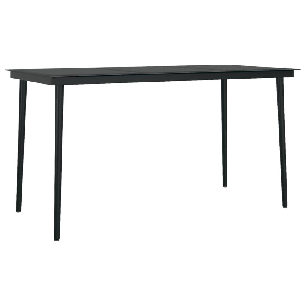 vidaXL 7-tlg. Garten-Essgruppe Schwarz PVC-Rattan