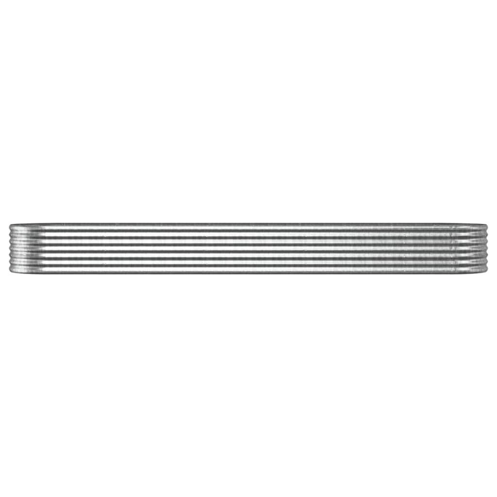 vidaXL Hochbeet Pulverbeschichteter Stahl 368x80x36 cm Silbern