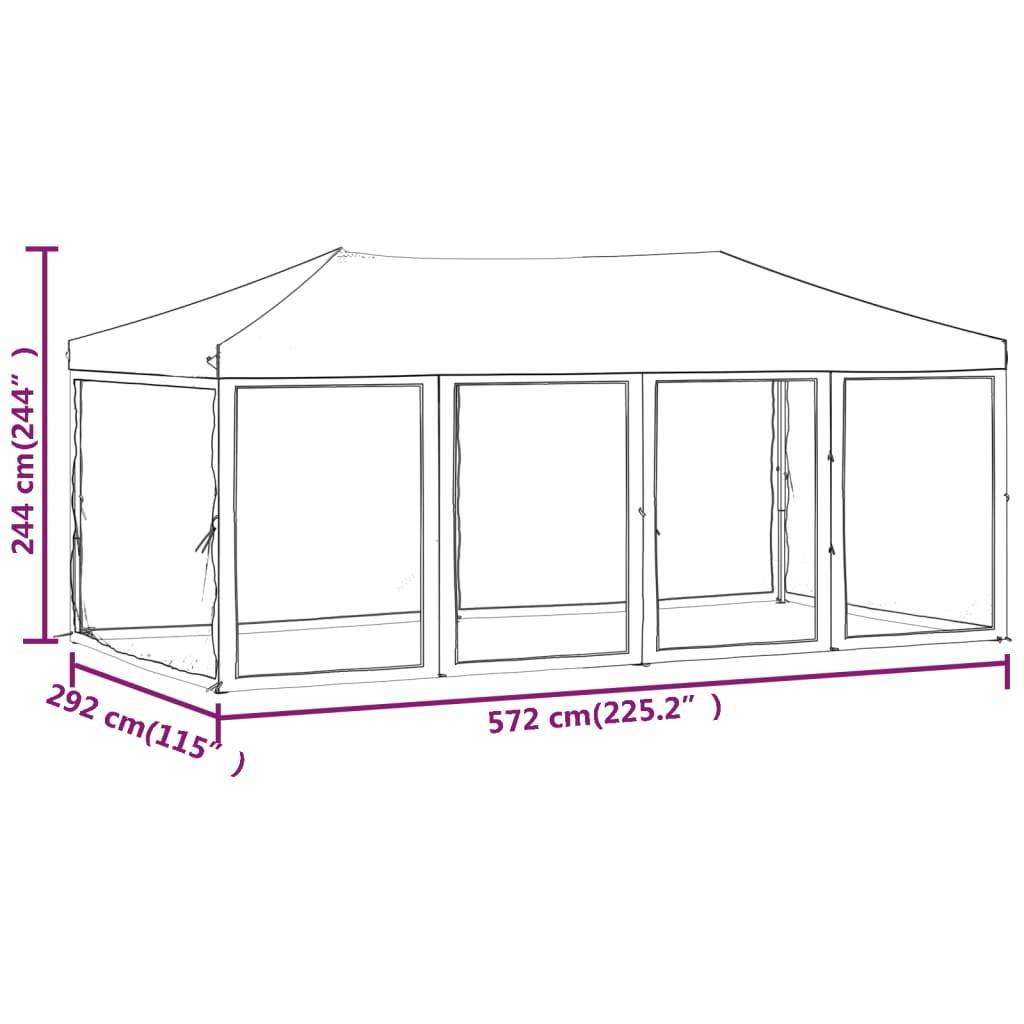 vidaXL Partyzelt Faltbar mit Seitenwänden Taupe 3x6 m