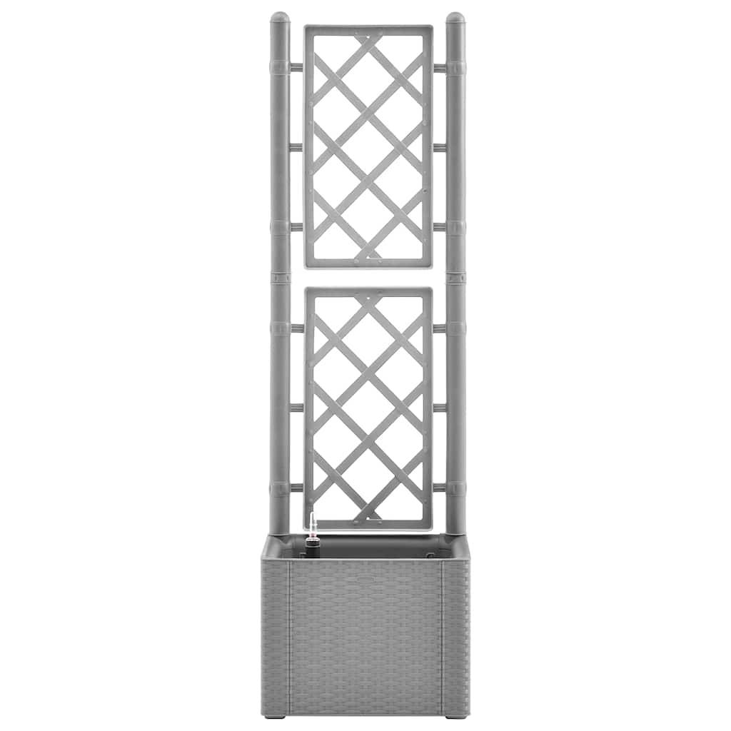 vidaXL Garten-Hochbeet mit Spalier und Selbstbewässerungssystem Grau