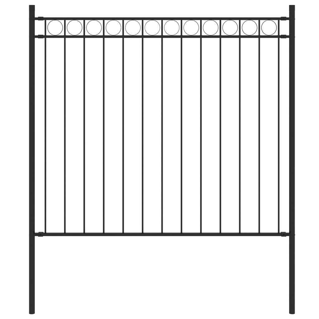 vidaXL Gartenzaun Stahl 1,7x0,8 m Schwarz