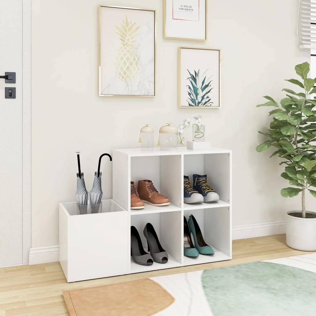 vidaXL Flur-Schuhschrank Weiß 105x35,5x70 cm Holzwerkstoff