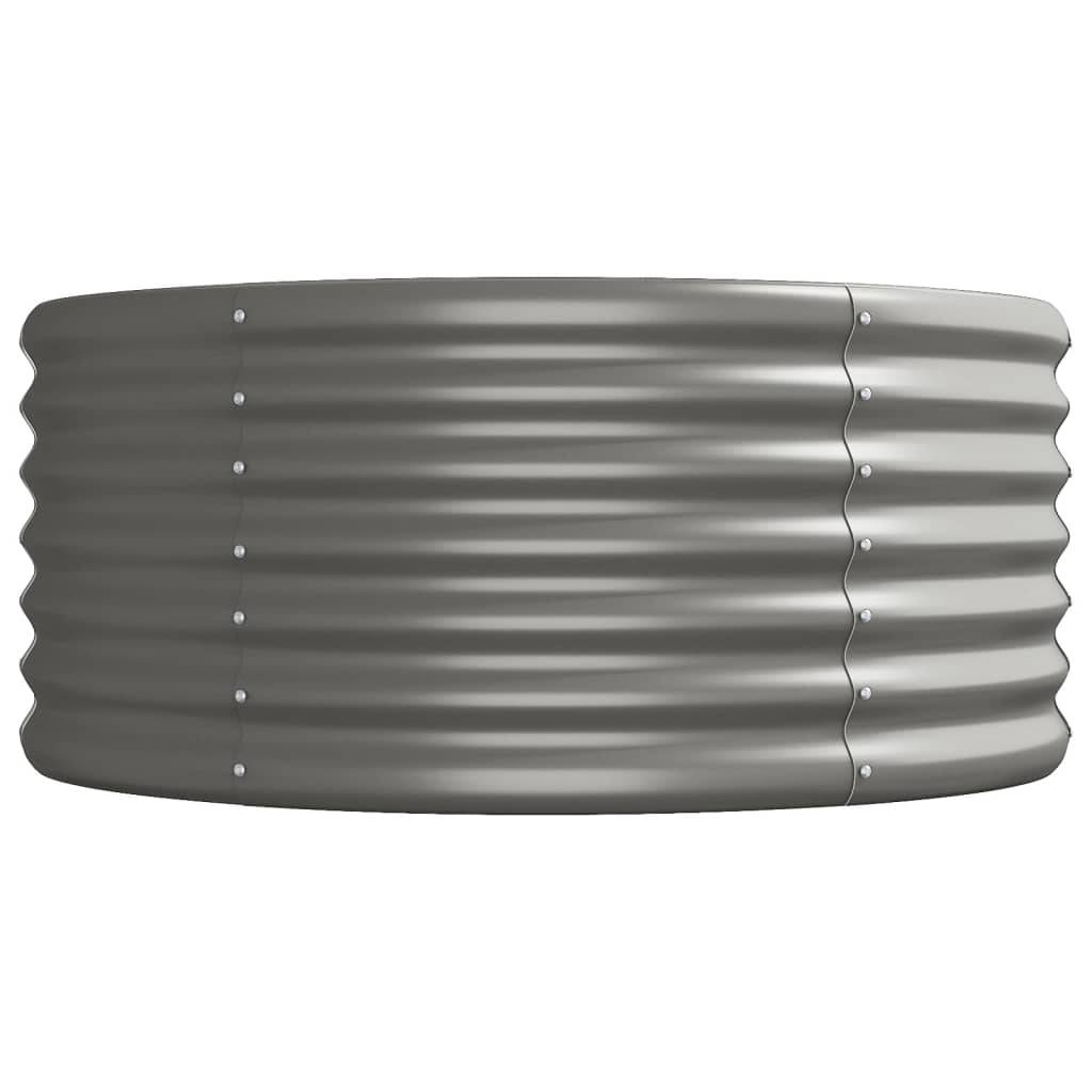 vidaXL Hochbeet Pulverbeschichteter Stahl 296x80x36 cm Grau