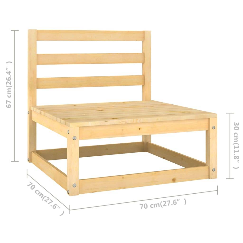 vidaXL 7-tlg. Garten-Lounge-Set mit Kissen Massivholz Kiefer