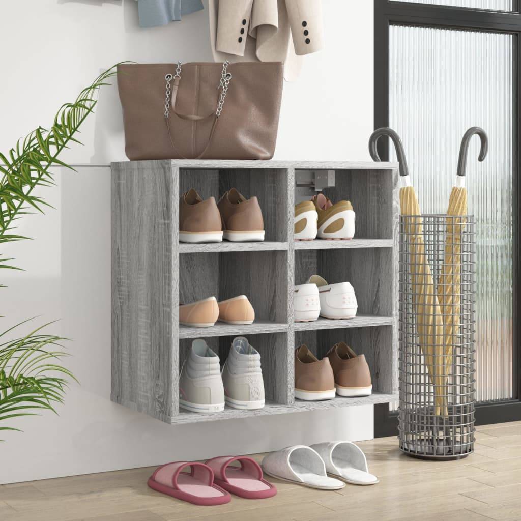 vidaXL Schuhregal Grau Sonoma 52,5x30x50 cm