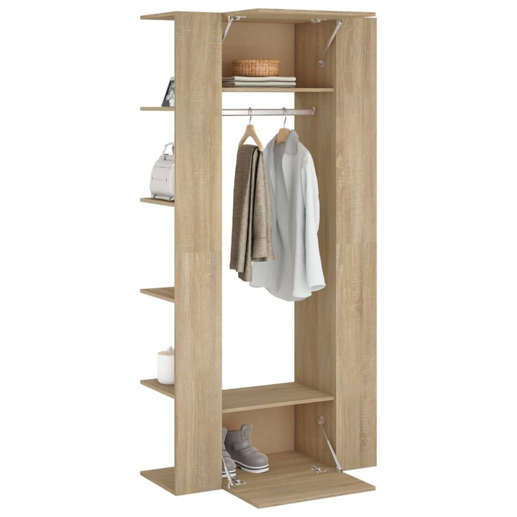 vidaXL Flurschränke 2 Stk. Räuchereiche Holzwerkstoff