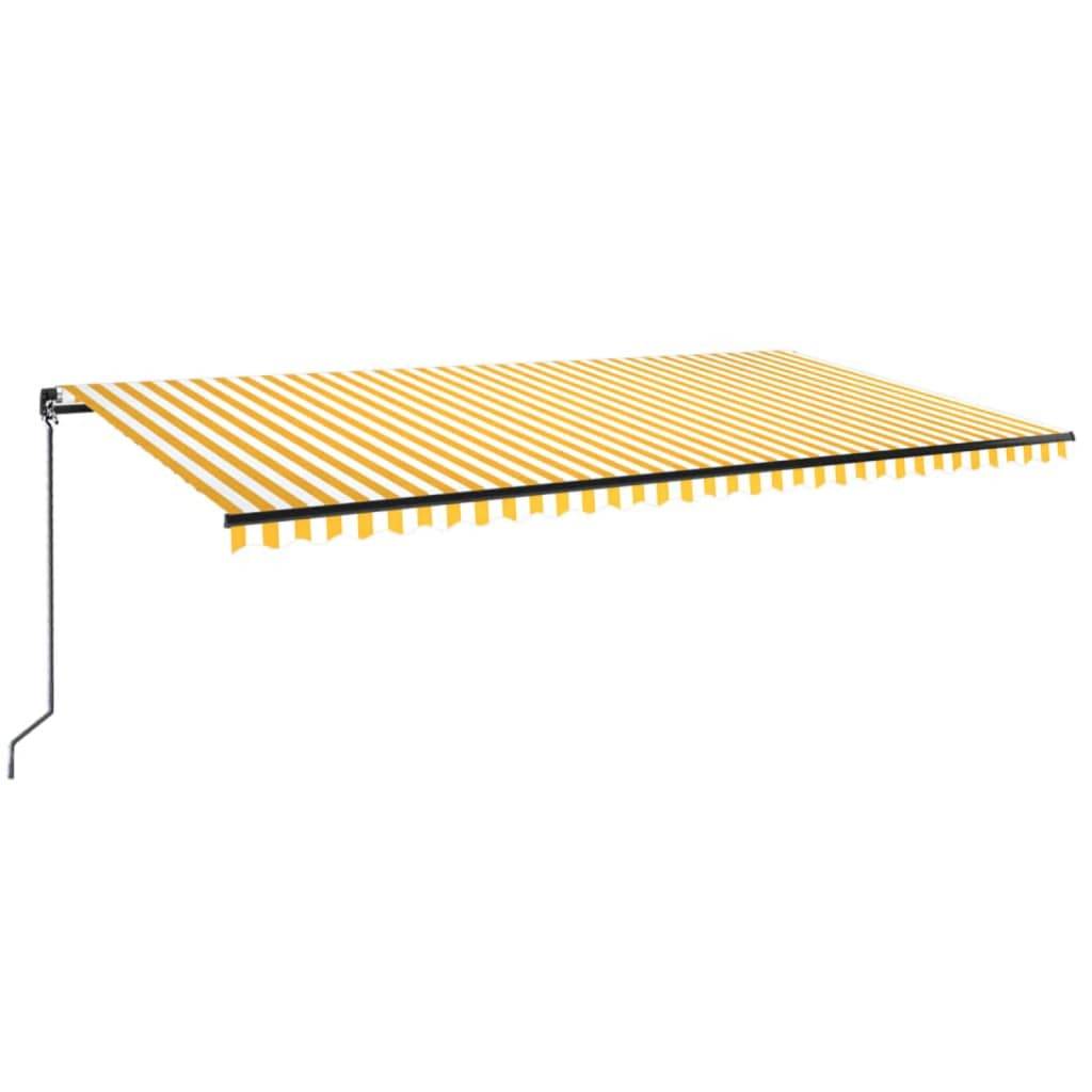 vidaXL Markise Manuell Einziehbar mit LED 600x350 cm Gelb & Weiß