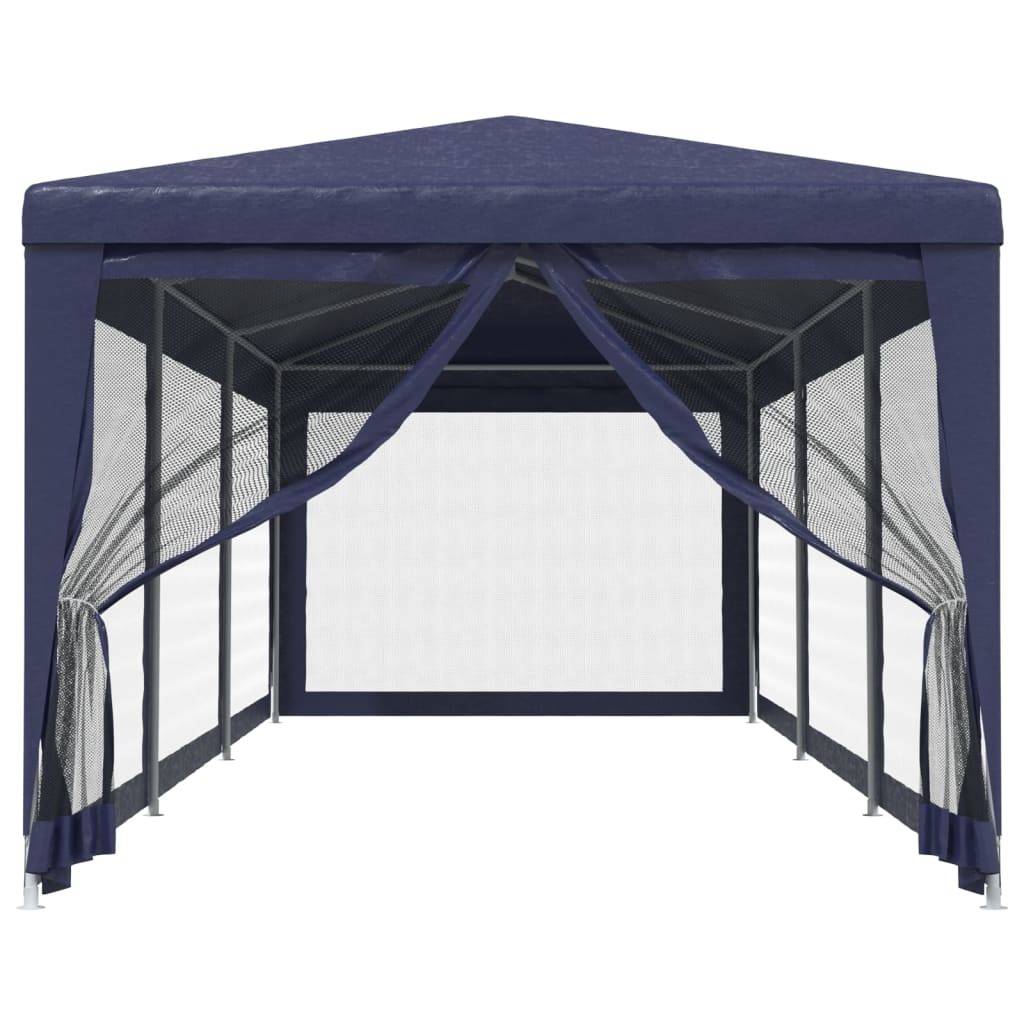 vidaXL Partyzelt mit 8 Mesh-Seitenwänden Blau 3x9 m HDPE
