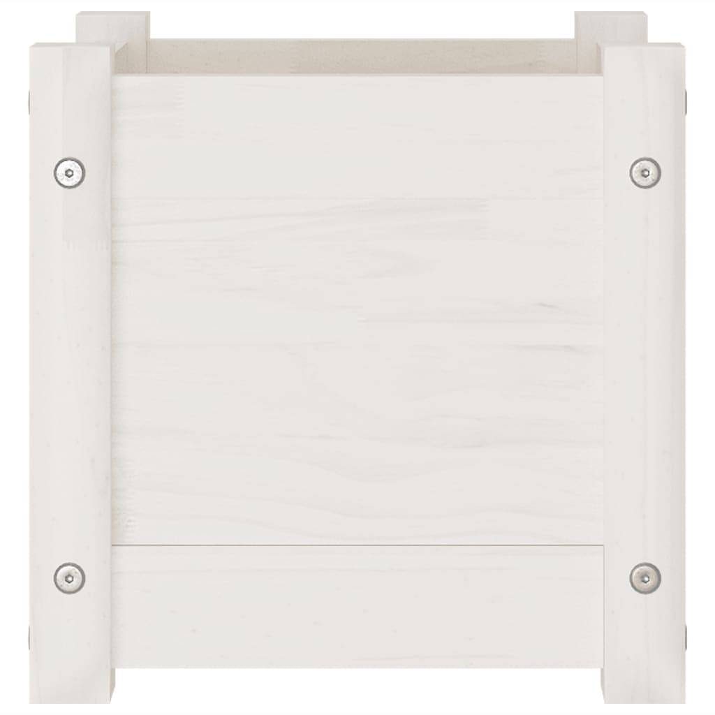 vidaXL Pflanzkübel Weiß 31x31x31 cm Massivholz Kiefer