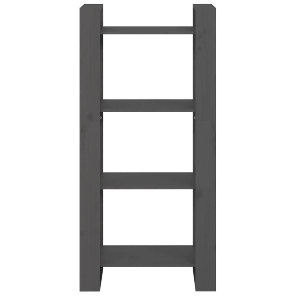 vidaXL Bücherregal/Raumteiler Grau 60x35x125 cm Massivholz