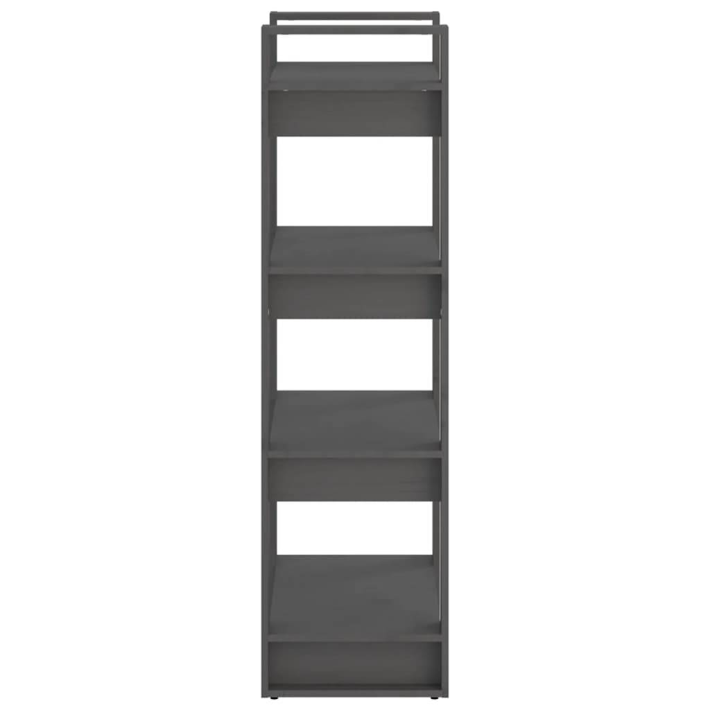 vidaXL Bücherregal/Raumteiler Grau 60x35x125 cm Massivholz