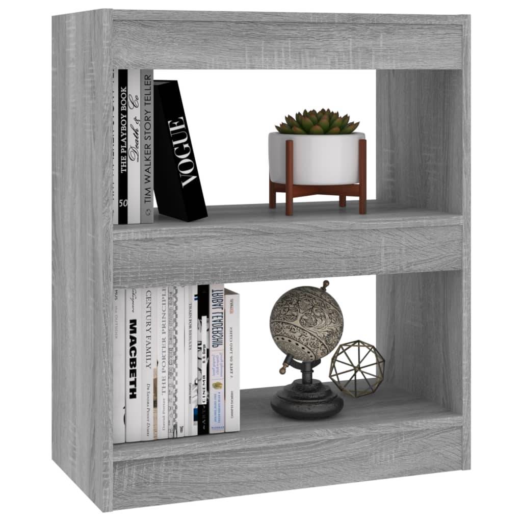 vidaXL Bücherregal/Raumteiler Grau Sonoma 60x30x72 cm