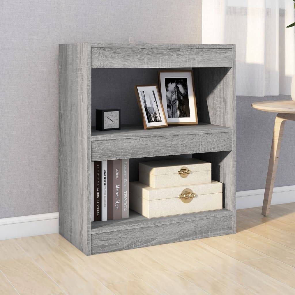 vidaXL Bücherregal/Raumteiler Grau Sonoma 60x30x72 cm