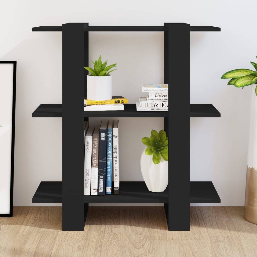 vidaXL Bücherregal/Raumteiler Schwarz 80x30x87 cm