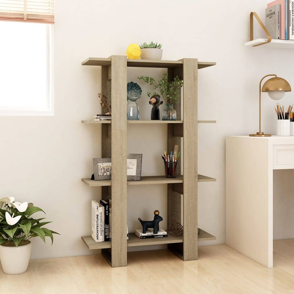 vidaXL Bücherregal/Raumteiler Sonoma-Eiche 80x30x123,5 cm