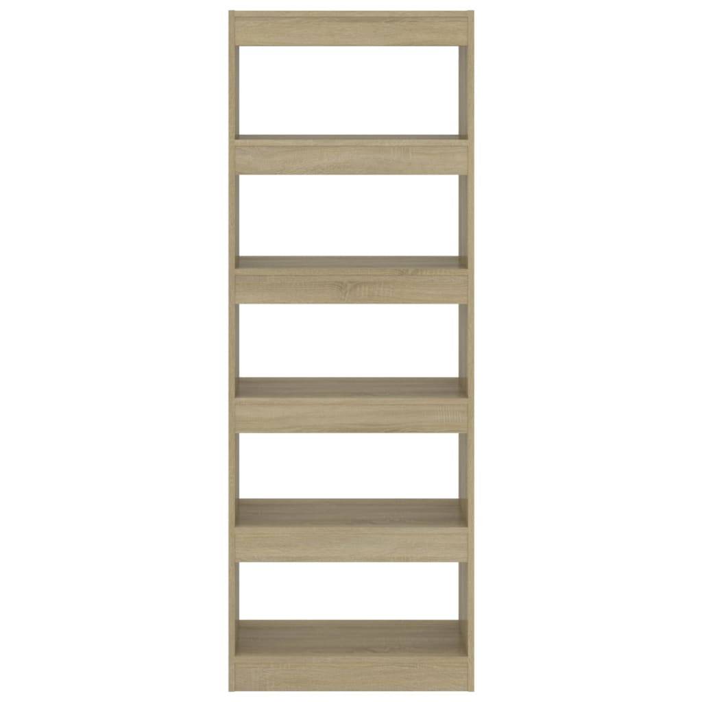 vidaXL Bücherregal/Raumteiler Sonoma-Eiche 60x30x166 cm Holzwerkstoff