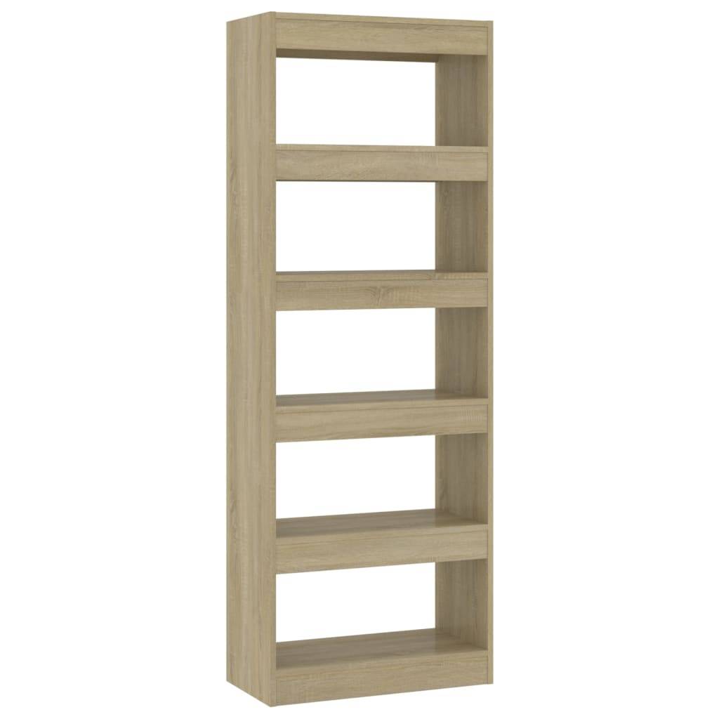 vidaXL Bücherregal/Raumteiler Sonoma-Eiche 60x30x166 cm Holzwerkstoff